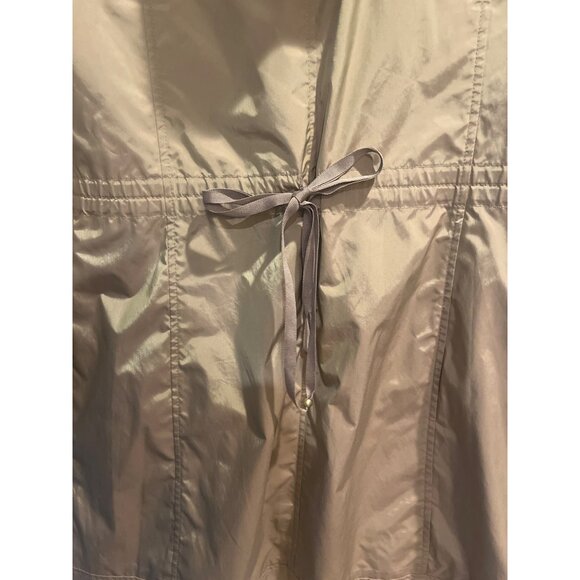 Cole Haan Tan Lightweight Hooded Zip-Up RainCoat With Pockets Womens Size M irid - Picture 7 of 10